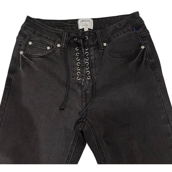 Twelve by Ontwelfth Lace-Up Flare Jeans Size 26 - Picture 3 of 11